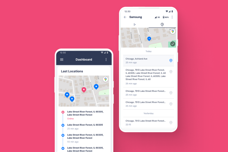 Real-time location tracking on a map